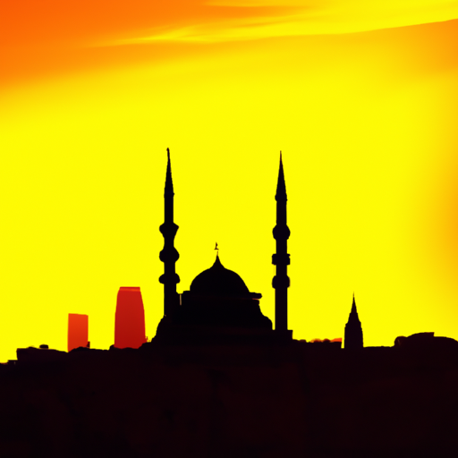 תמונה של קו הרקיע של איסטנבול, עם הצריחים האייקוניים של העיר ברקע.