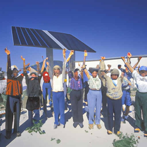 קבוצת חברי קהילה חוגגת את סיום פרויקט מערכת השמש
