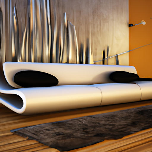 תמונה המתארת ספת מיטה מסוגננת בסלון מודרני