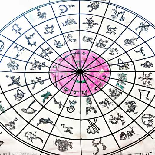 מפה אסטרולוגית עתיקה המציגה את 12 המזלות