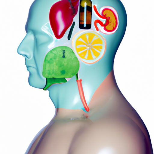 תמונה של גוף אנושי המציג את האיברים השונים המושפעים מצריכת אלכוהול