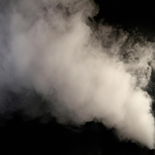 צילום דינמי המראה את מכונת העשן 900W בפעולה, מייצרת ענן עשן סמיך.