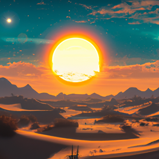 3. תמונה עוצרת נשימה של הנוף המדברי השליו המקיף את ערד, כאשר השמש שוקעת ברקע.